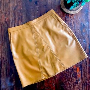 Light Brown Faux Leather Skirt